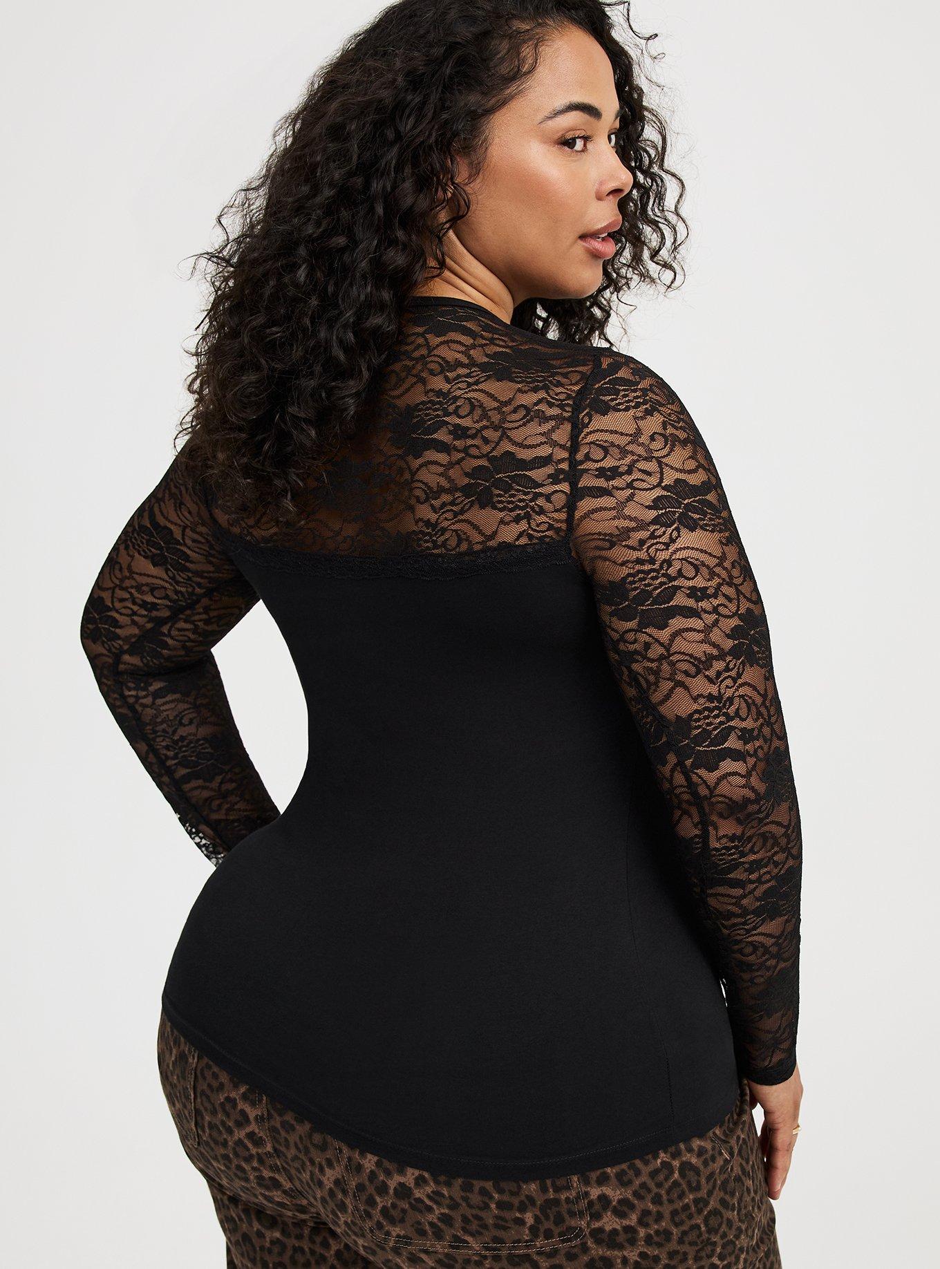 Foxy Lace Mock Neck Top