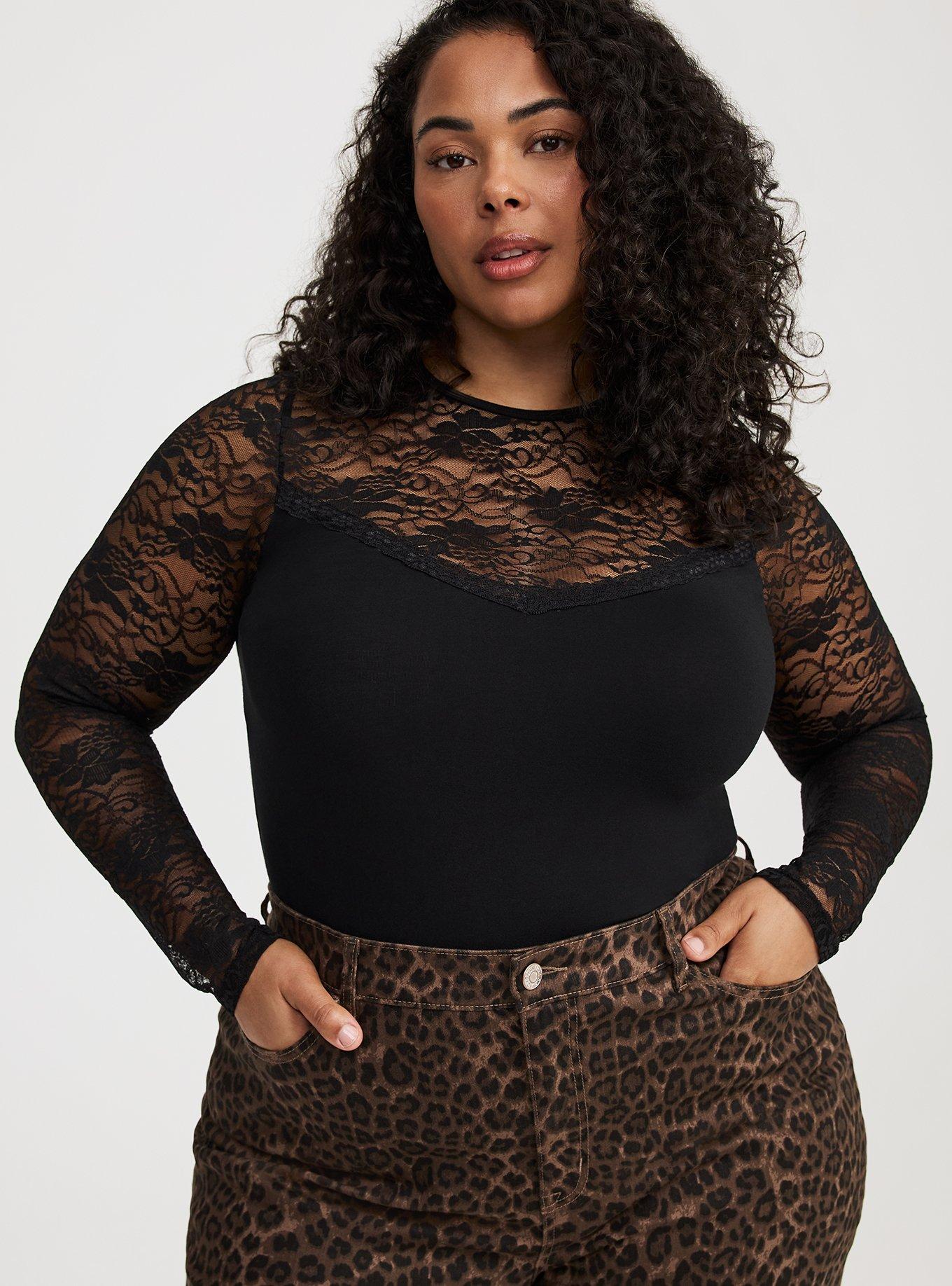 Foxy Lace Mock Neck Top