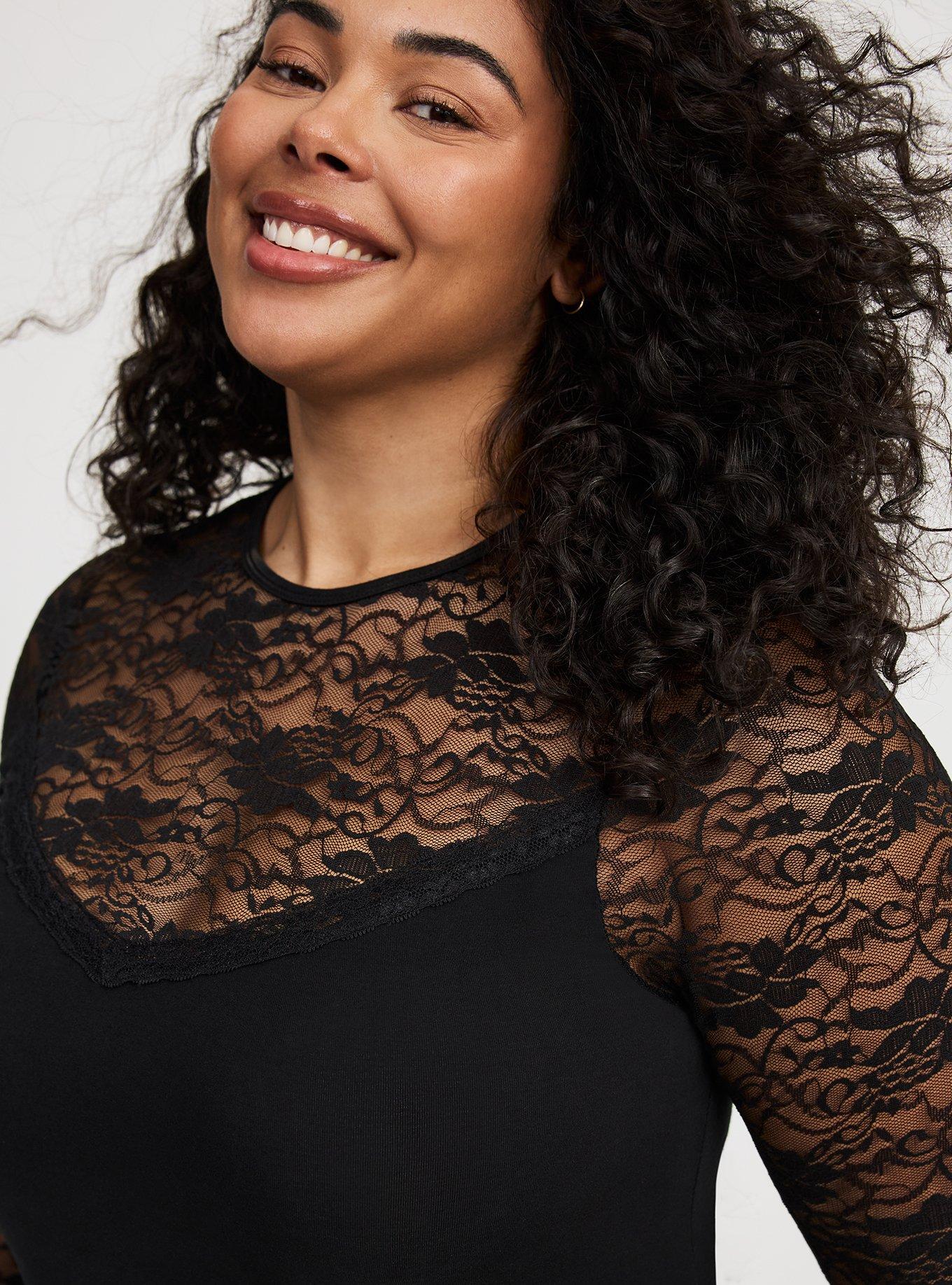 Plus Size - Foxy Lace Crew Top - Torrid