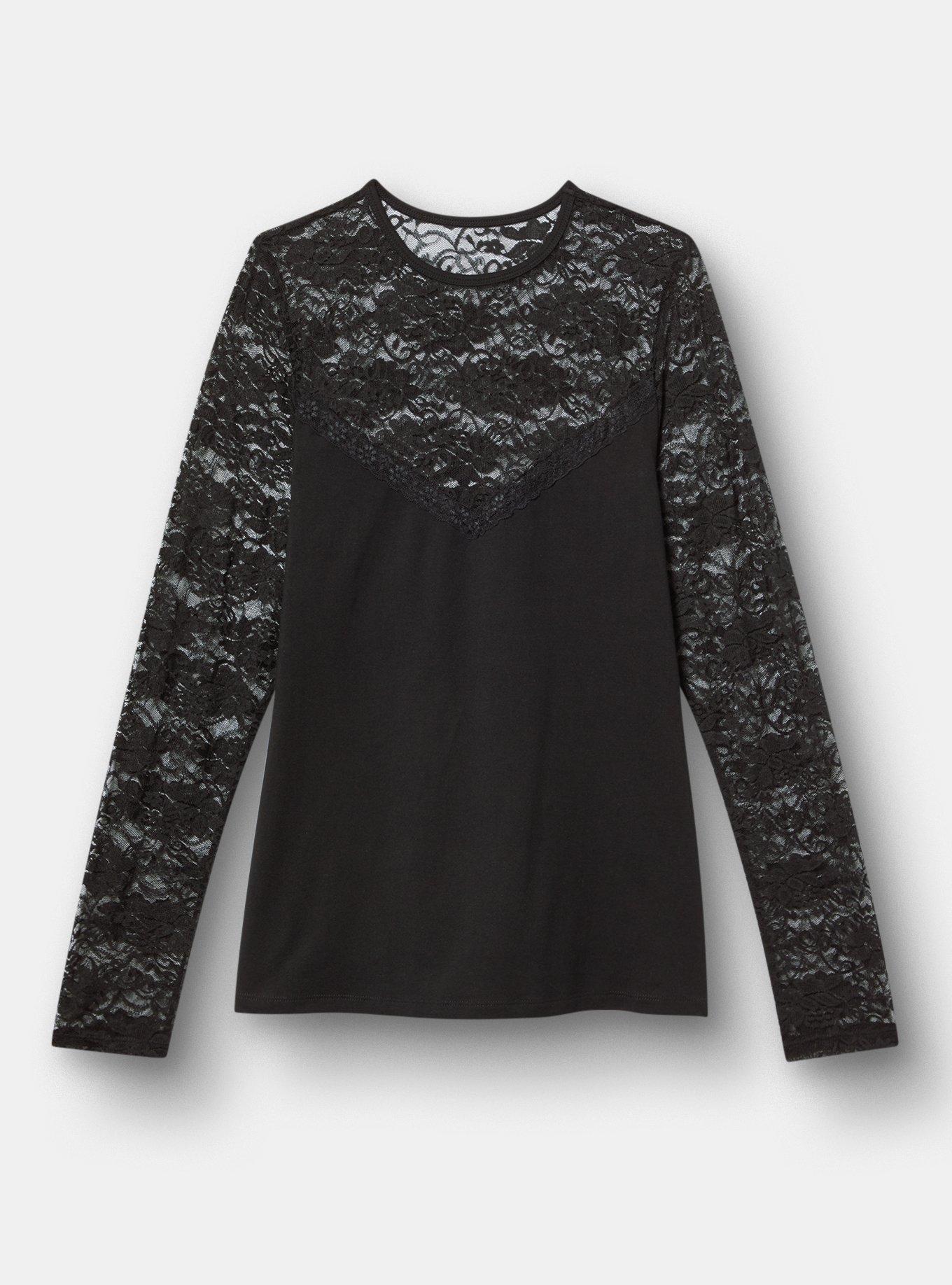 Plus Size - Foxy Lace Crew Top - Torrid