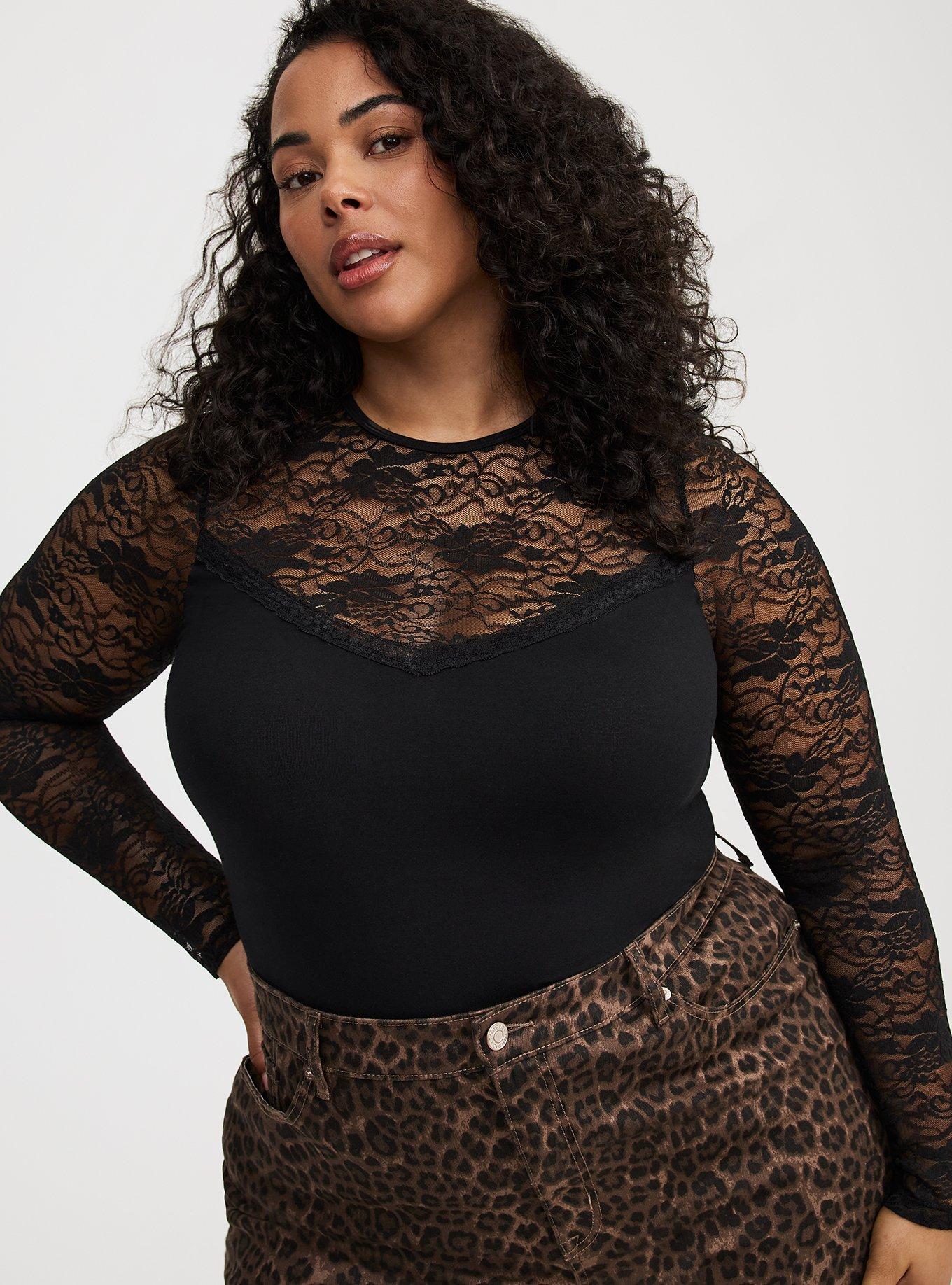 Foxy Lace Mock Neck Top