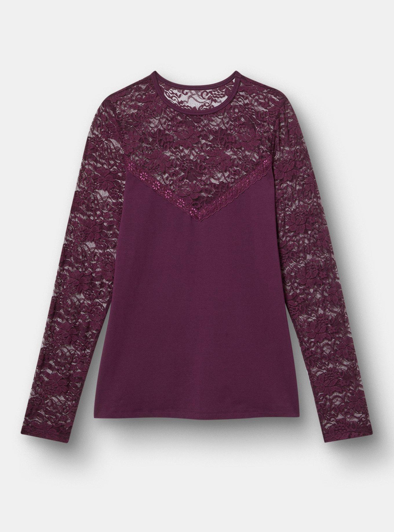 Foxy Lace Crew Top
