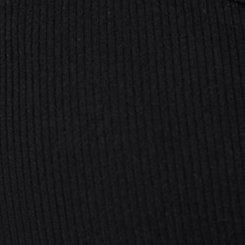 Plus Size Lace Trim Top, DEEP BLACK, swatch