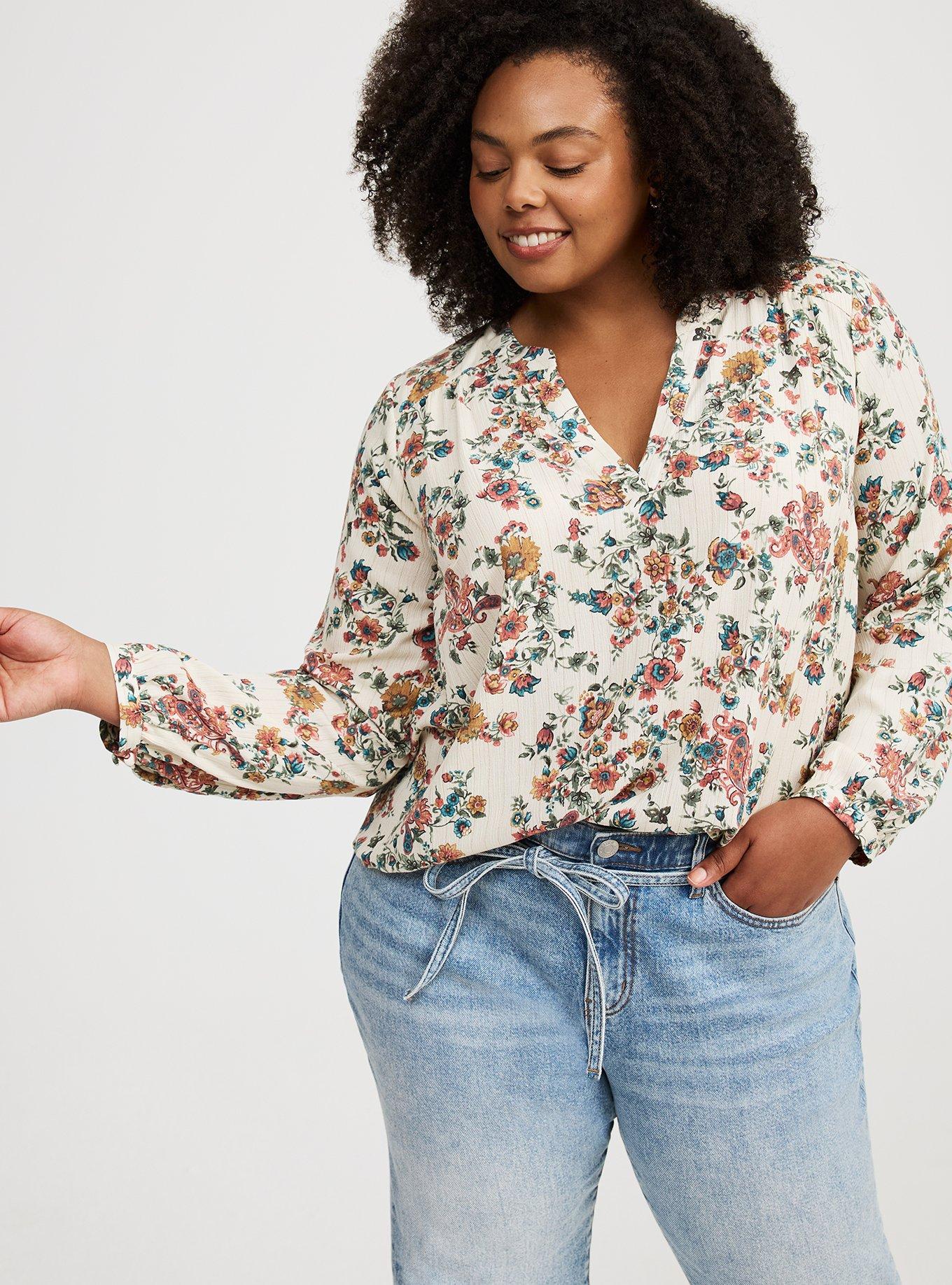 Harper Crinkle Gauze Long Sleeve Blouse