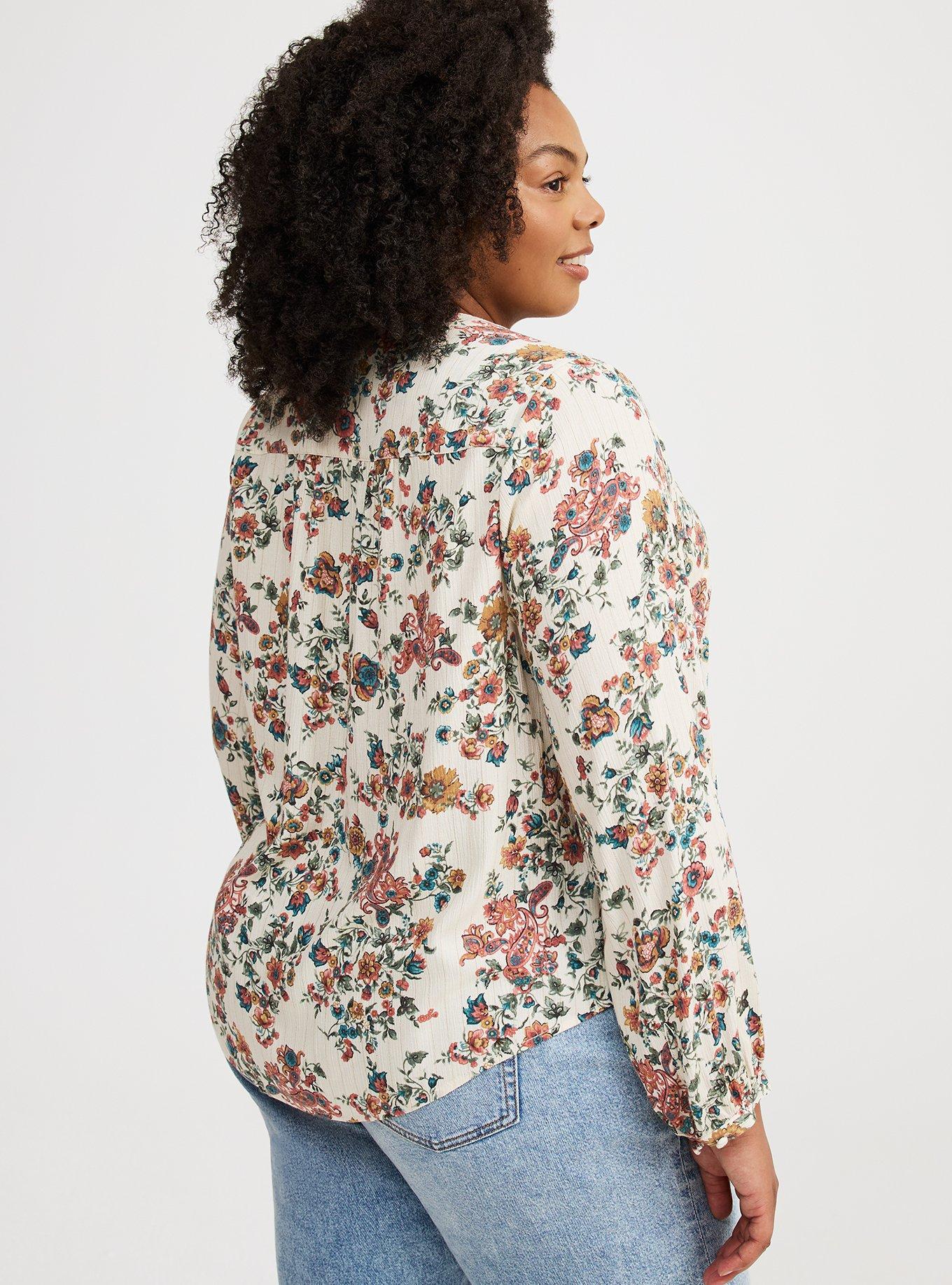 Harper Crinkle Gauze Long Sleeve Blouse