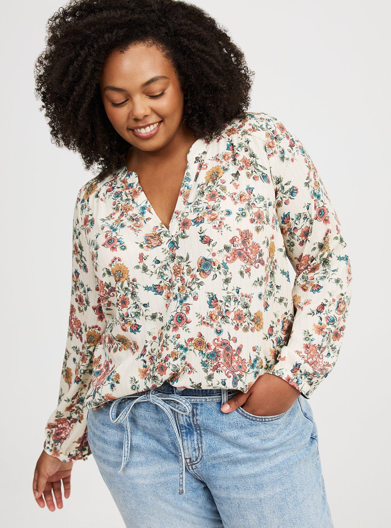Harper Crinkle Gauze Long Sleeve Blouse