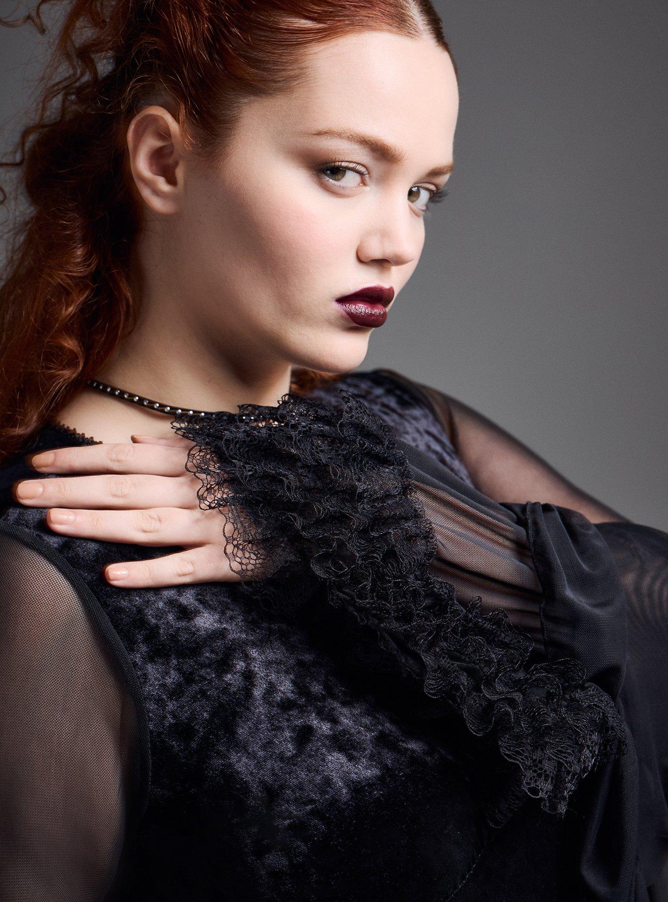 Nightfall Velvet Lace Mini Dress
