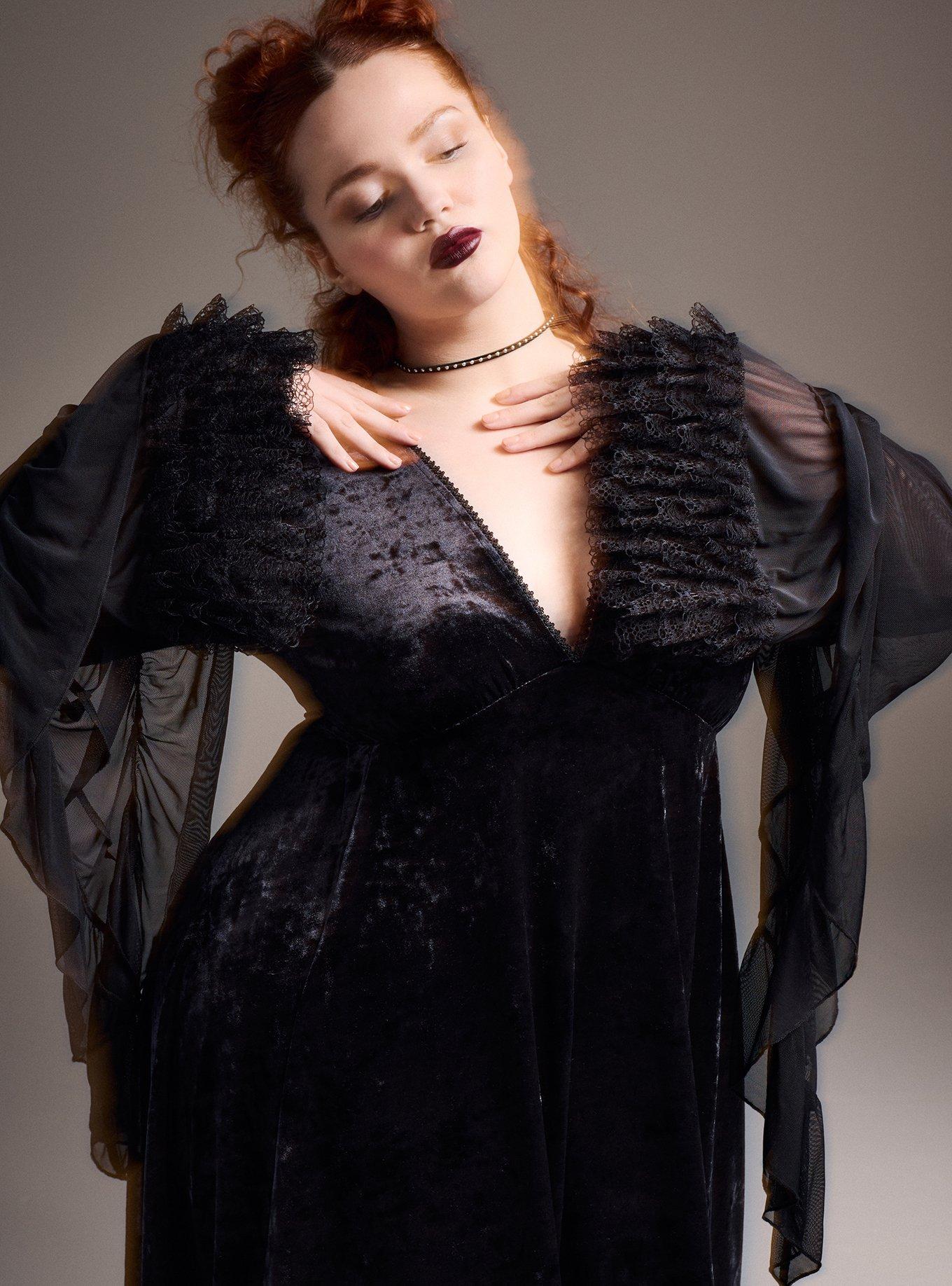 Nightfall Velvet Lace Mini Dress