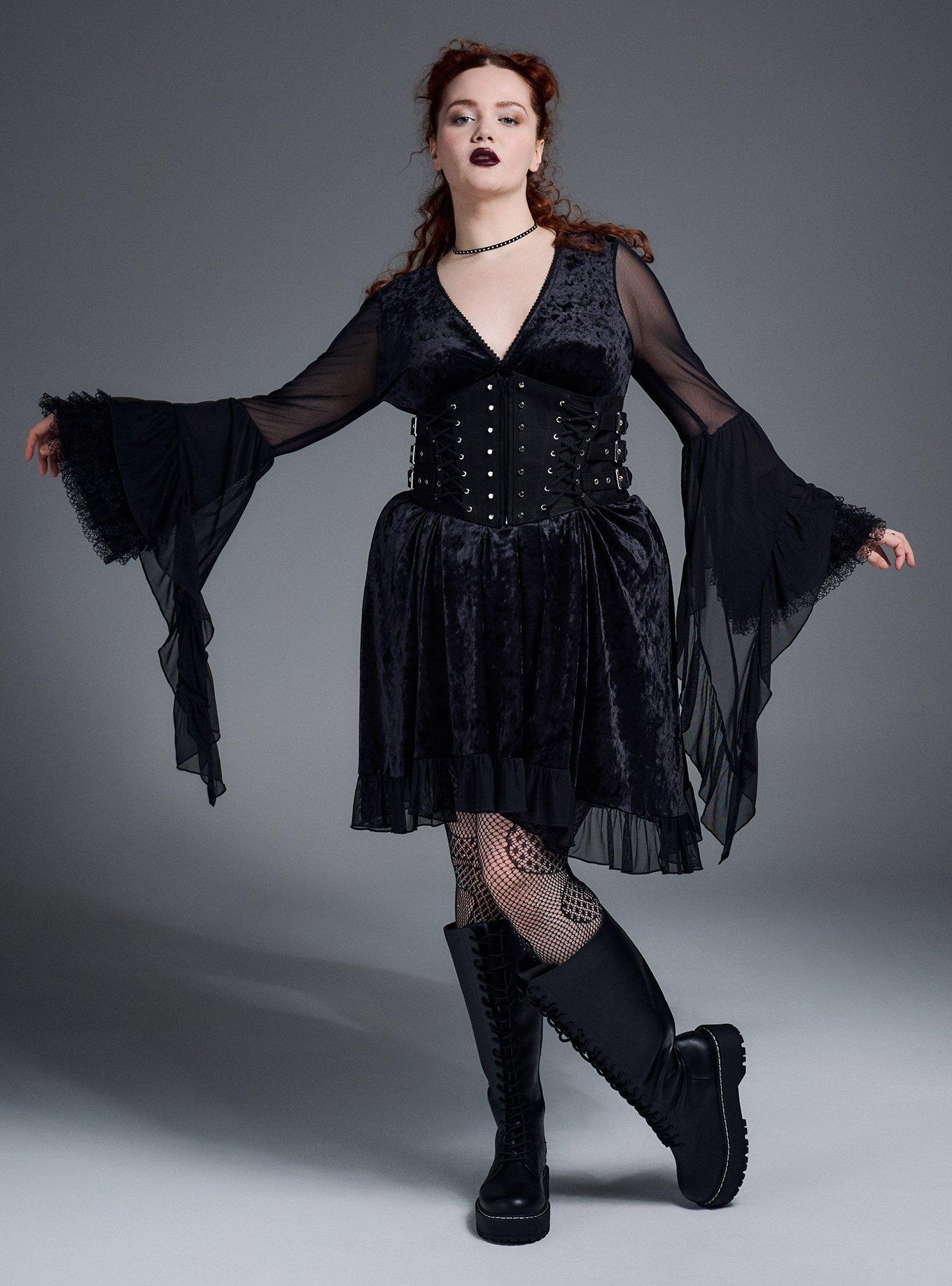 Plus Size - Nightfall Velour Lace Mini Dress - Torrid