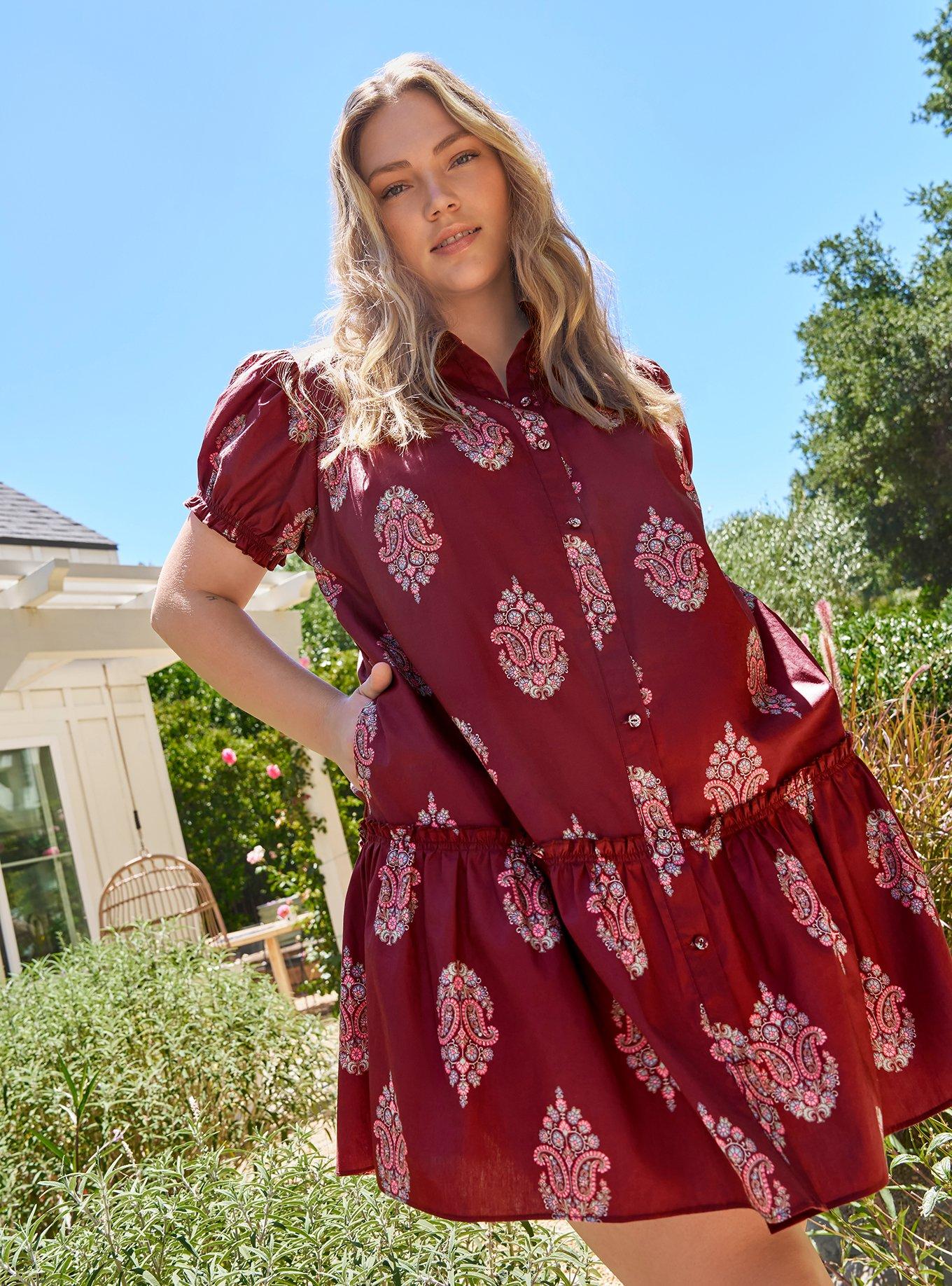 Plus Size - Belle Isle Drop Waist Shirt Dress