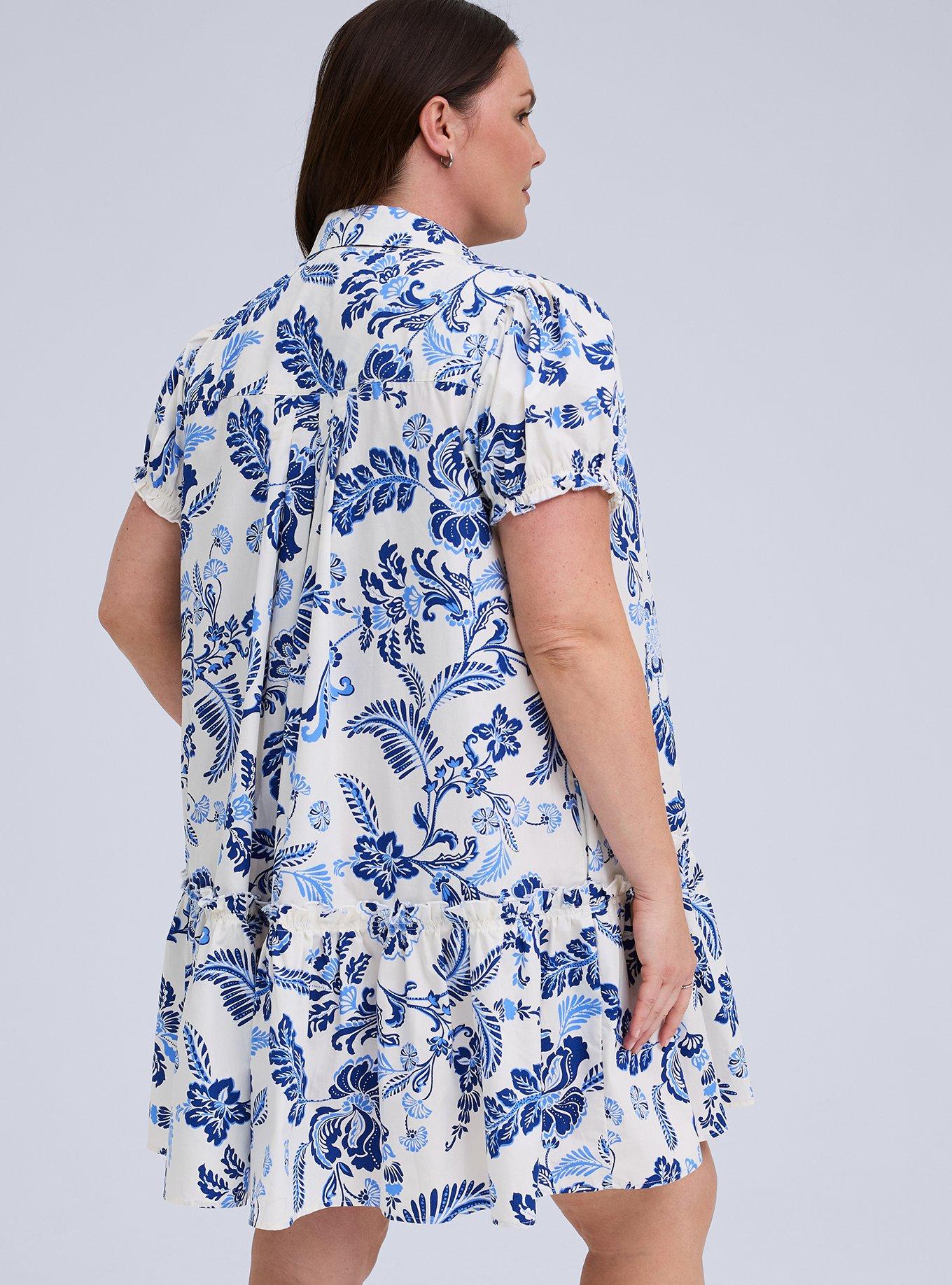 Belle Isle Drop Waist Shirt Dress, DEVY FLORAL BRACKEN BLUE, alternate