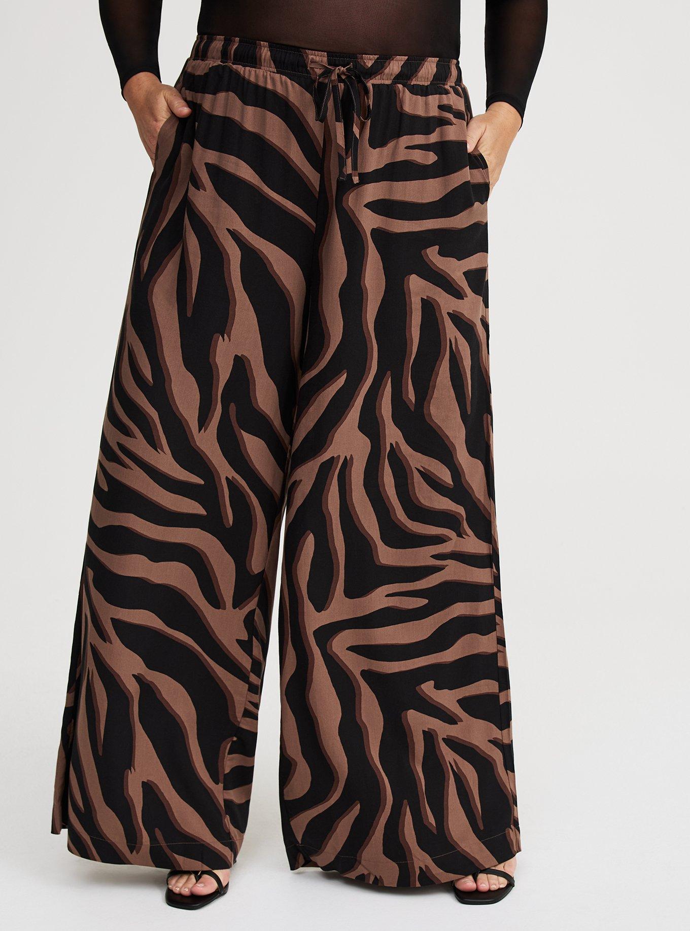 Wide Leg High-Rise Challis Pant