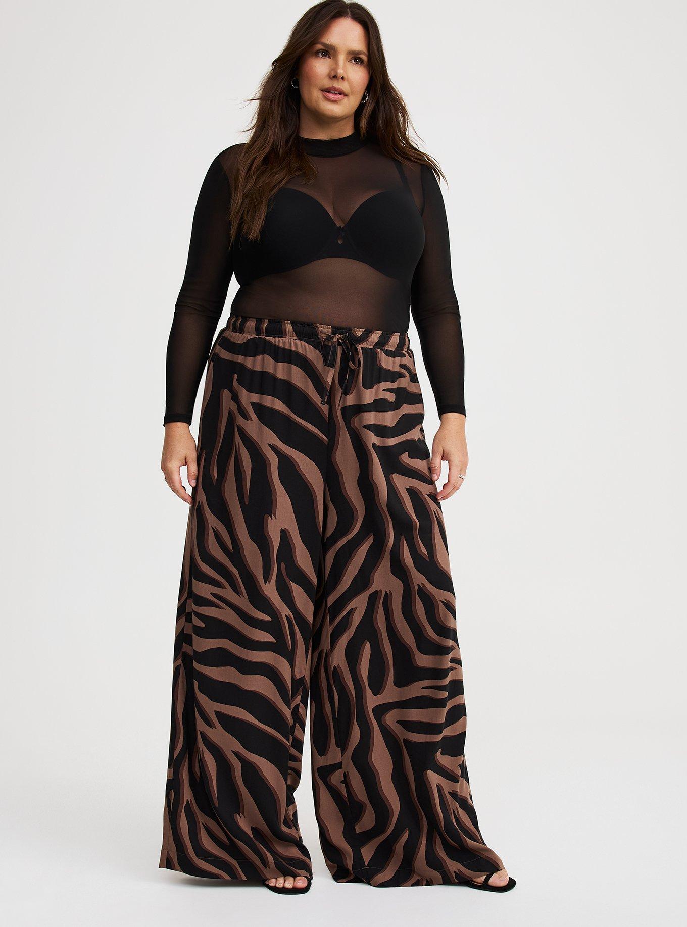 Wide Leg High-Rise Challis Pant