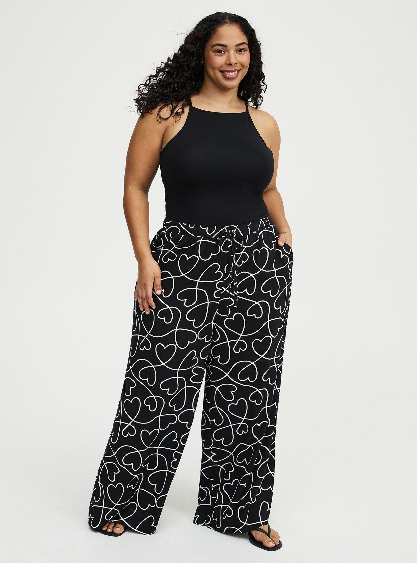 Wide Leg High-Rise Challis Pant