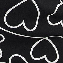 Wide Leg High-Rise Challis Pant, CURL HEARTS BLACK, swatch