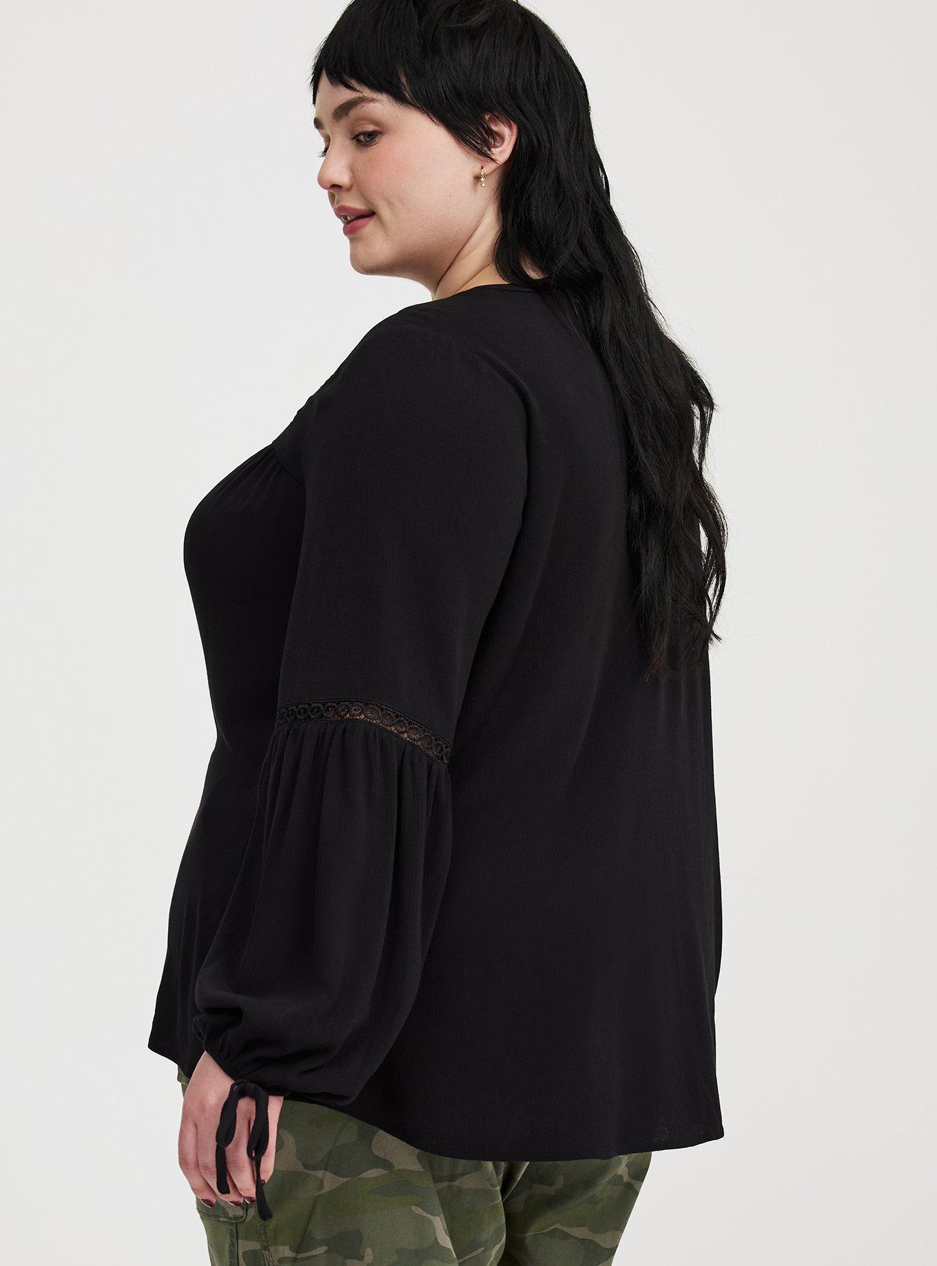 Tie-Front Long-Sleeve Blouse