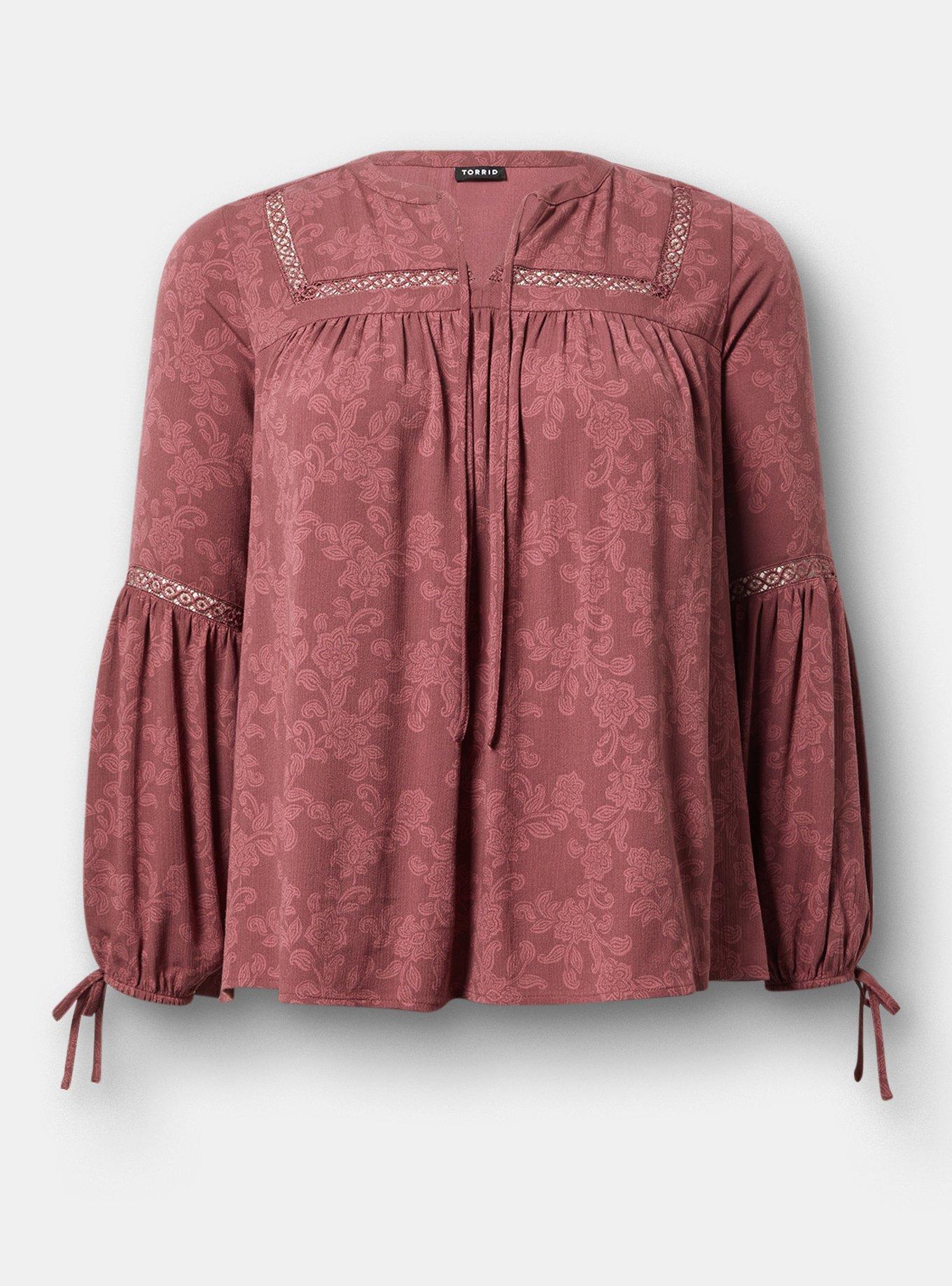 Tie-Front Long-Sleeve Blouse