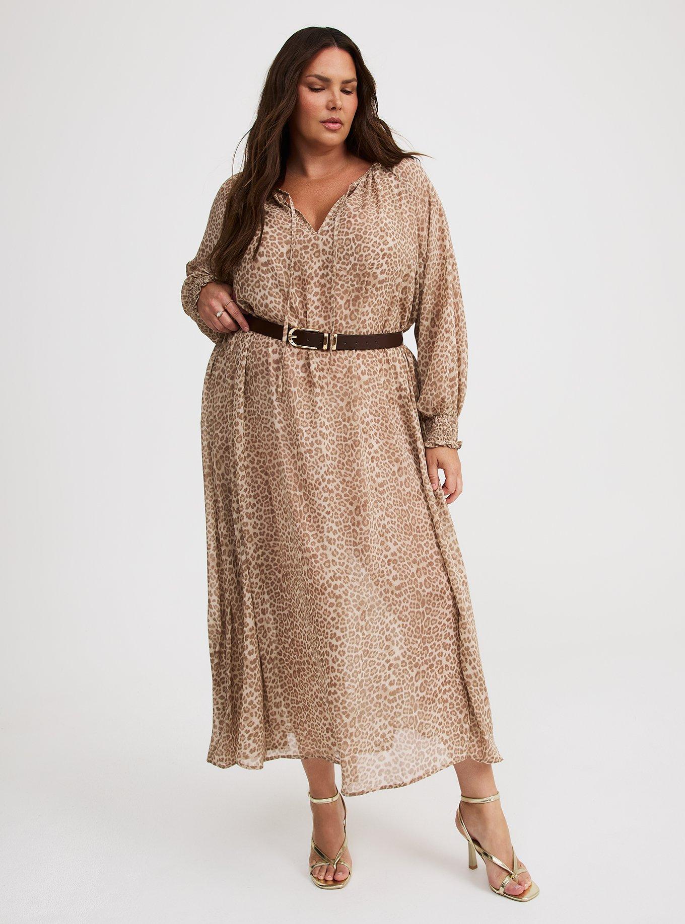 Blouson Sleeve Ruffle Neck Maxi Dress