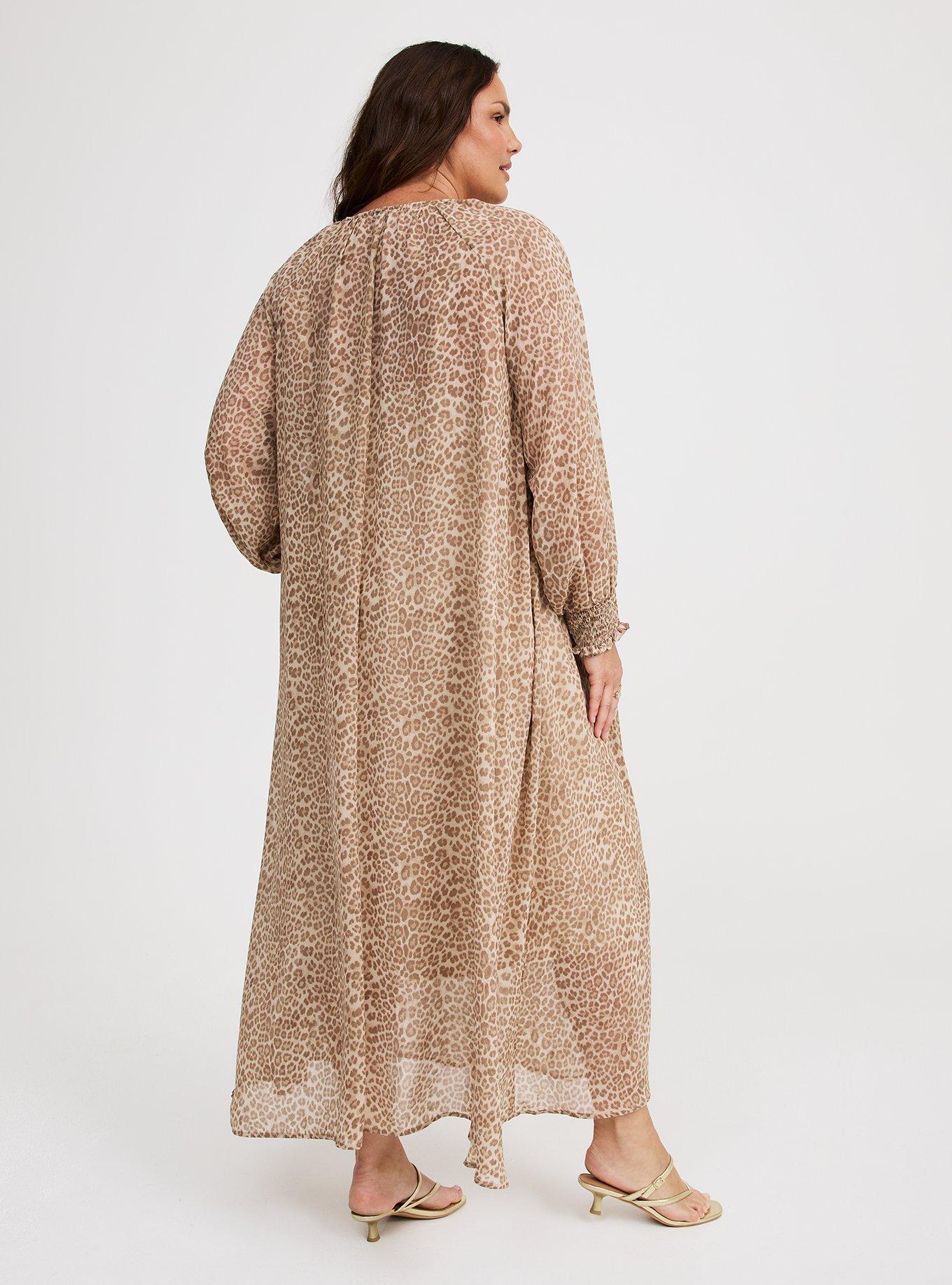Blouson Sleeve Ruffle Neck Maxi Dress