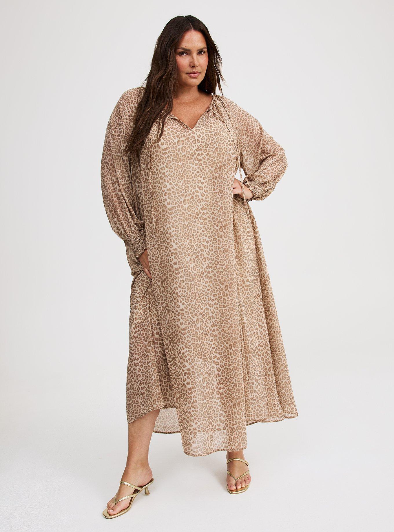 Blouson Sleeve Ruffle Neck Maxi Dress