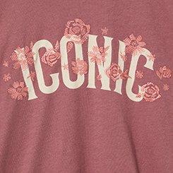 Plus Size Heritage Jersey Cropped Tee, ICONIC FLORAL WILD GINGER, swatch