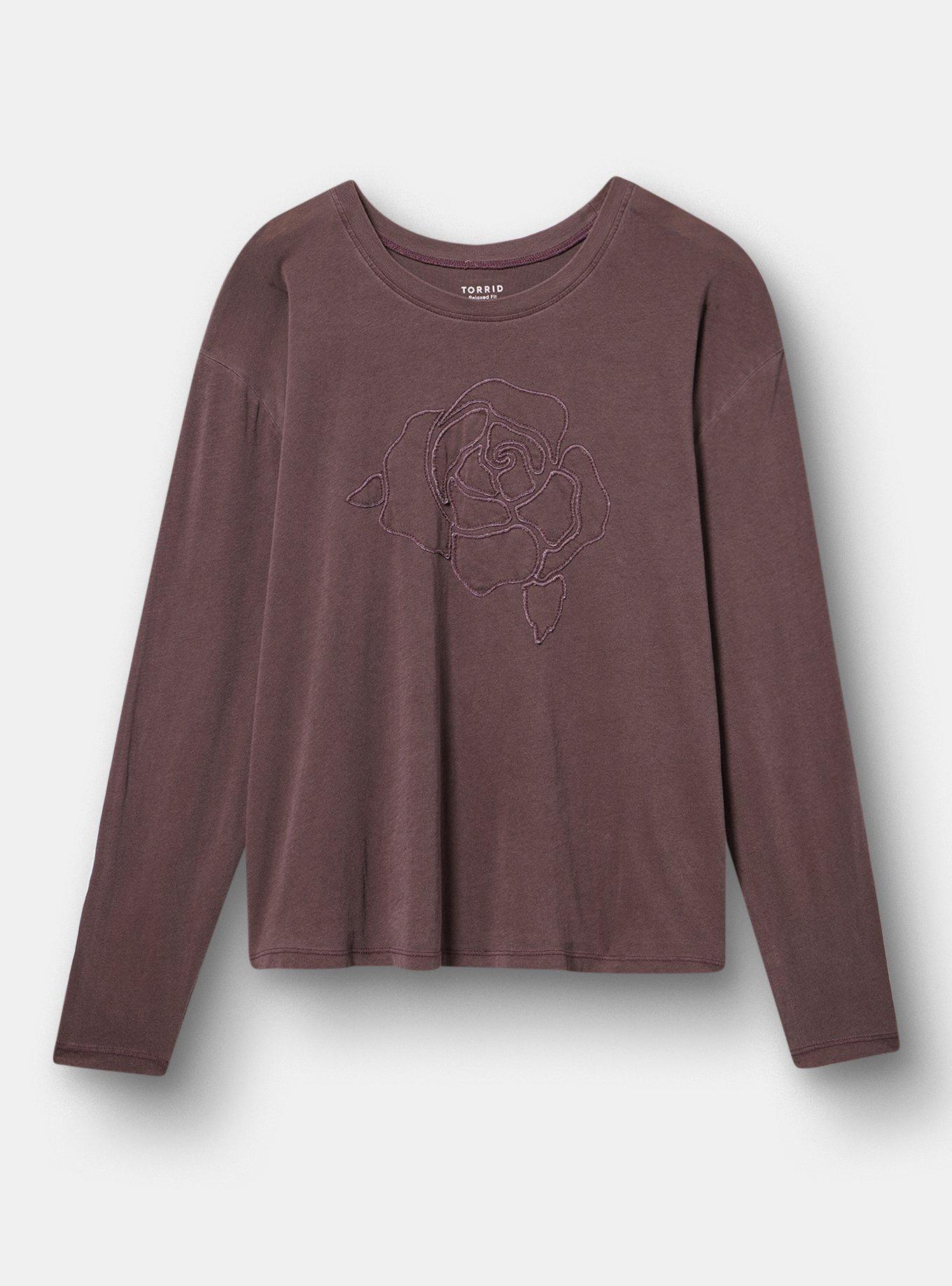 Plus Size Heritage Jersey Cropped Tee, ROSE SILHOUETTE POTENT PURPLE, hi-res