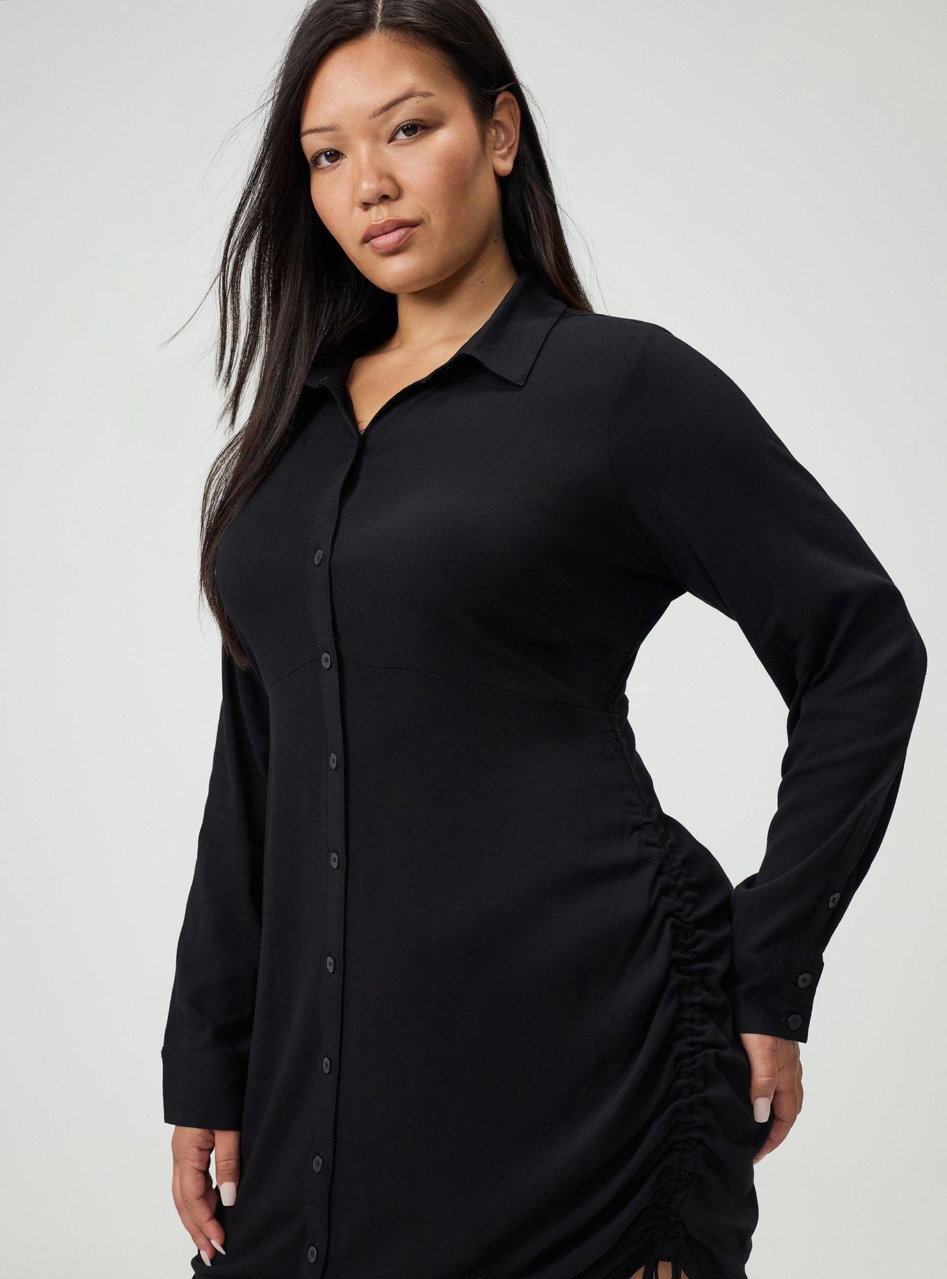 plus size black ruched dress - Collared Argent Work Dress in ethical dress making this dress ideal Size:32 x 30