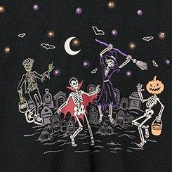 Relaxed Cozy Fleece Sweatshirt, DEAD MANS PARTY DEEP BLACK, swatch