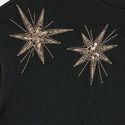 Relaxed Cozy Fleece Sweatshirt, STAR BURST DEEP BLACK, swatch