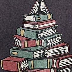 Relaxed Cozy Fleece Sweatshirt, BOOKED HOLIDAYS OBSIDIAN, swatch