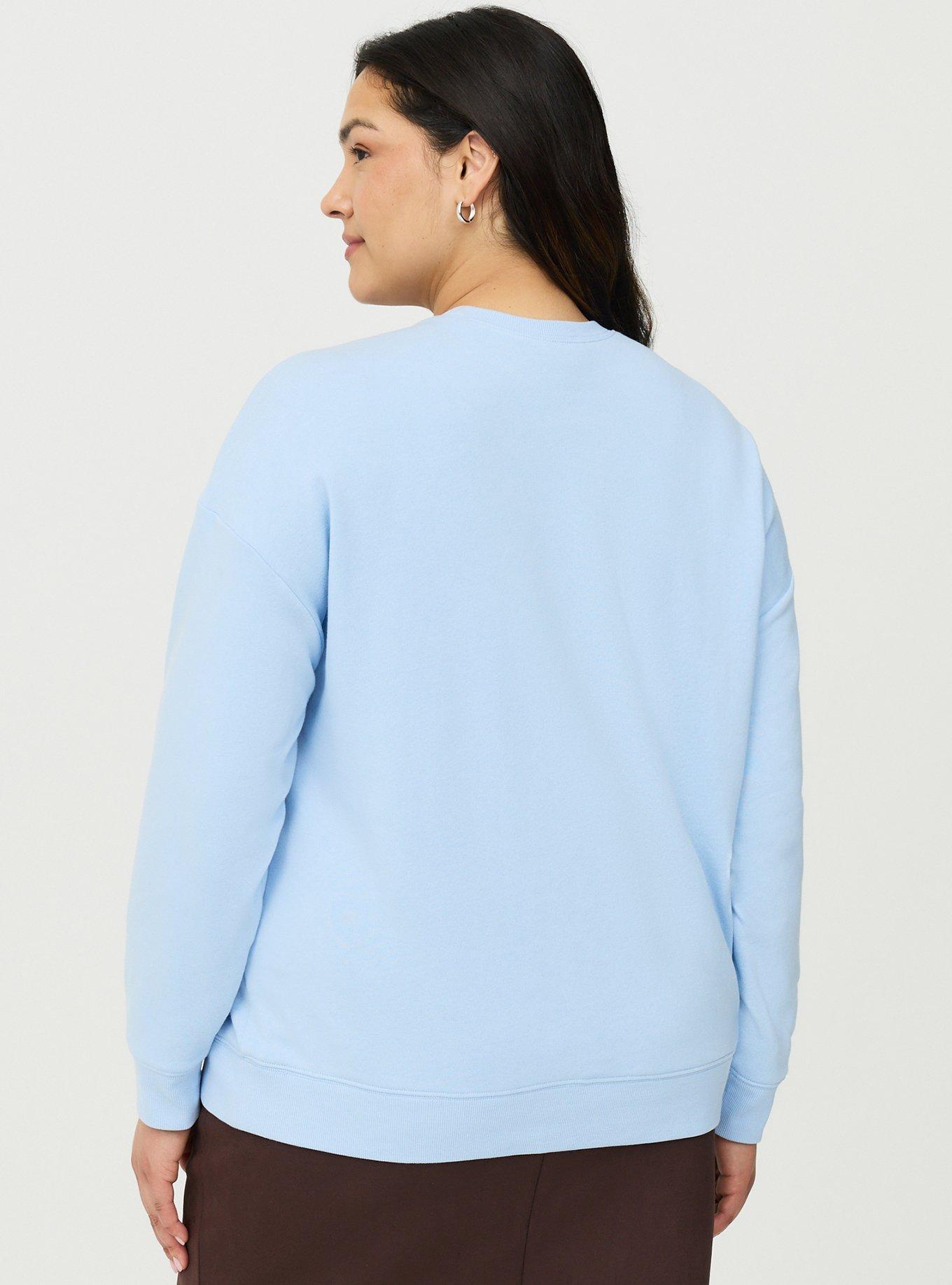 Relaxed Cozy Fleece Sweatshirt, CORCUS BIRDS CHAMBRAY BLUE, alternate