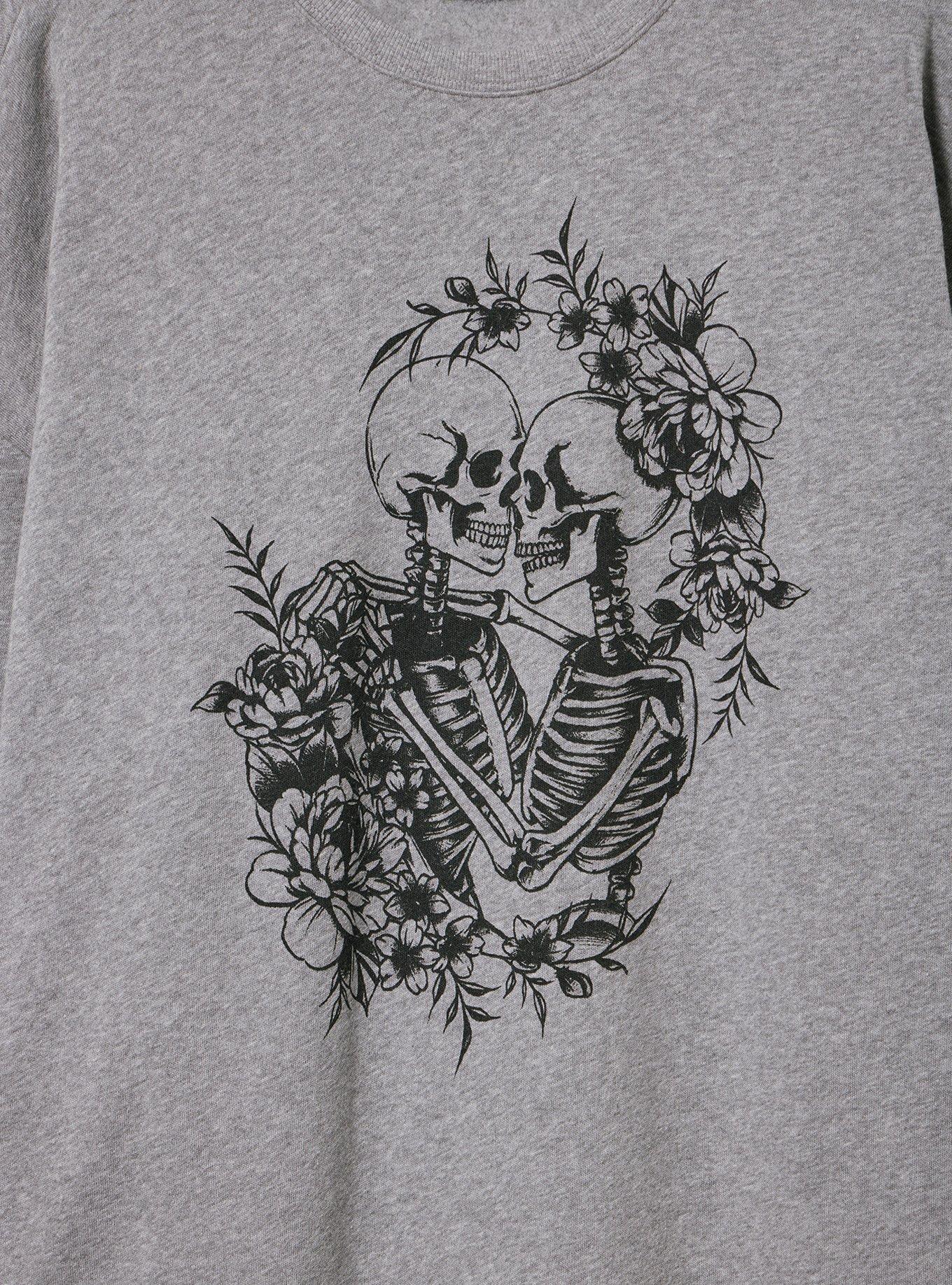 Relaxed Cozy Fleece Sweatshirt, FLOWER LOVERS MEDIUM HEATHER GREY, alternate