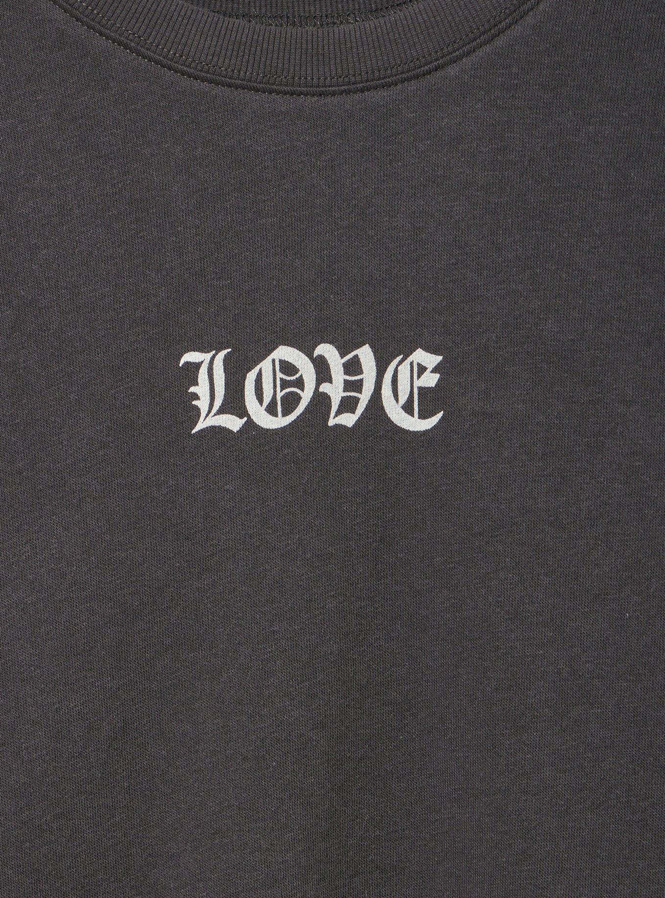 Relaxed Cozy Fleece Sweatshirt, SKETCH WINGS OBSIDIAN, alternate