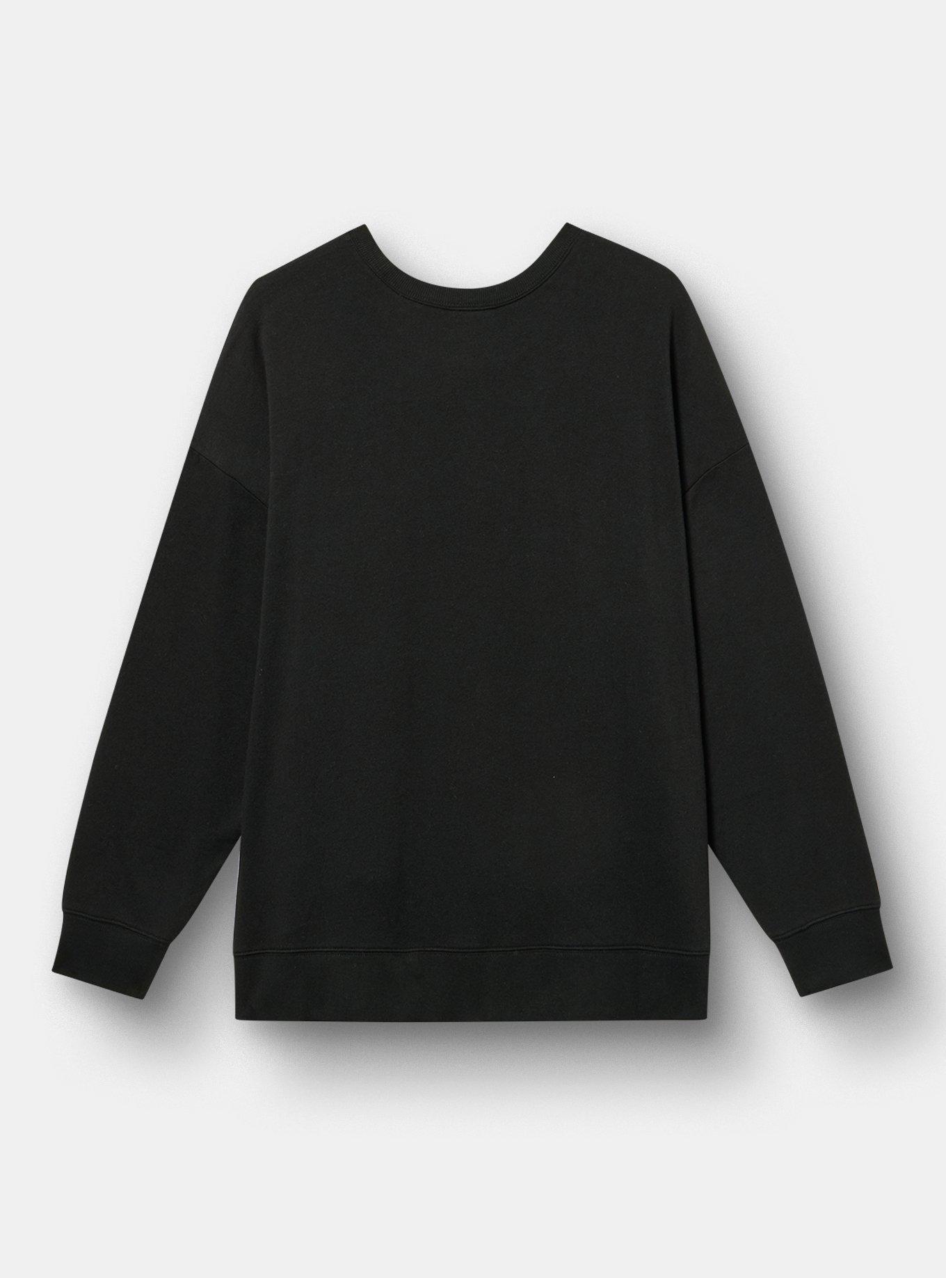 Relaxed Cozy Fleece Sweatshirt, HAPPY HORRORDAYS DEEP BLACK, alternate