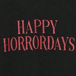 Relaxed Cozy Fleece Sweatshirt, HAPPY HORRORDAYS DEEP BLACK, swatch