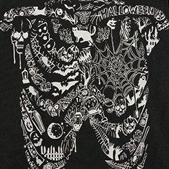 Relaxed Cozy Fleece Sweatshirt, TATTOO BONES DEEP BLACK, swatch