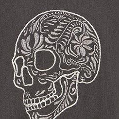 Cozy Fleece Crew Drop Shoulder Sweatshirt, SWIRL SKULL VINTAGE BLACK, swatch