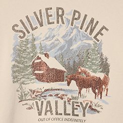 Cozy Fleece Crew Drop Shoulder Sweatshirt, WINTER DESTINATION SCENE WHITECAP GRAY, swatch