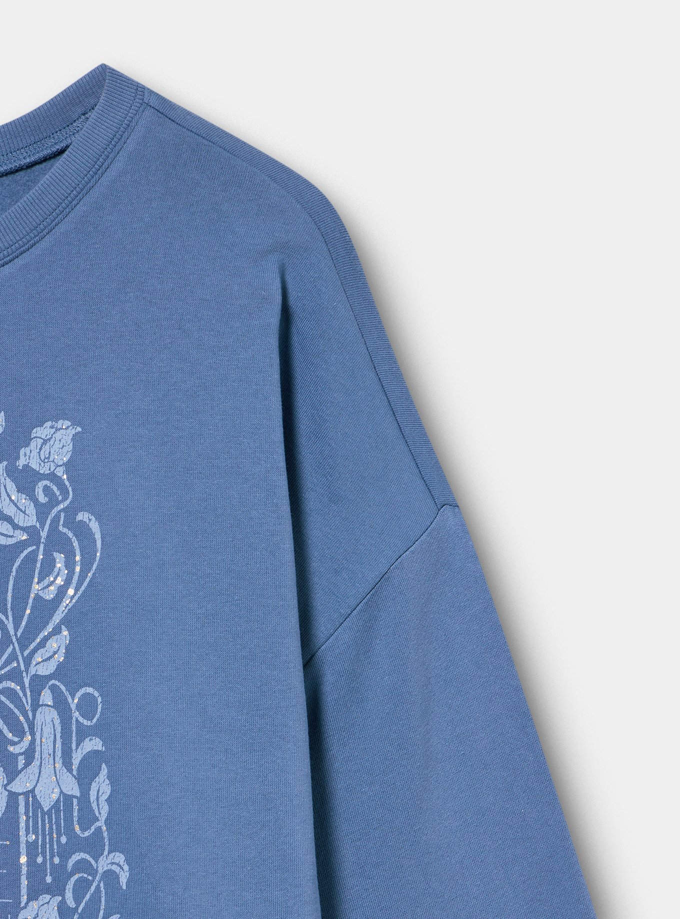Cozy Fleece Crew Drop Shoulder Sweatshirt, ART NOUVEAU RAISED BY THE MOON BLUE HORIZON, alternate