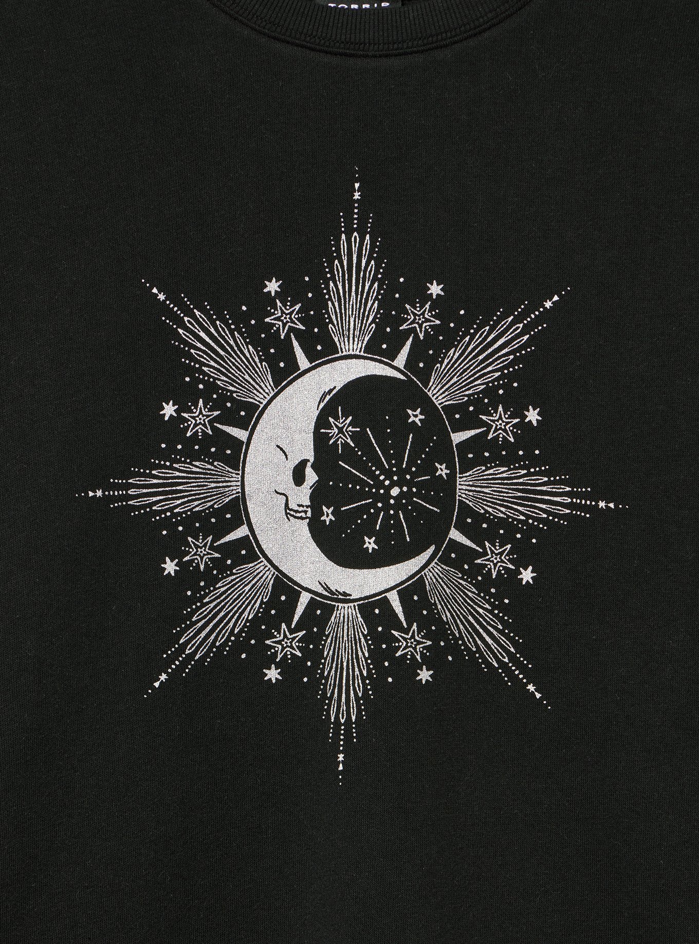 Cozy Fleece Drop Shoulder Crew Sweatshirt, STELLAR MOON DEEP BLACK, alternate