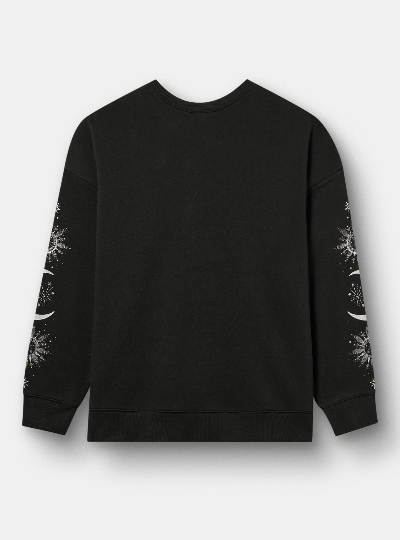 Cozy Fleece Drop Shoulder Crew Sweatshirt, STELLAR MOON DEEP BLACK, alternate