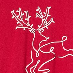 Cozy Fleece Crew Drop Shoulder Sweatshirt, SINGLE LINE REINDEER JESTER RED, swatch