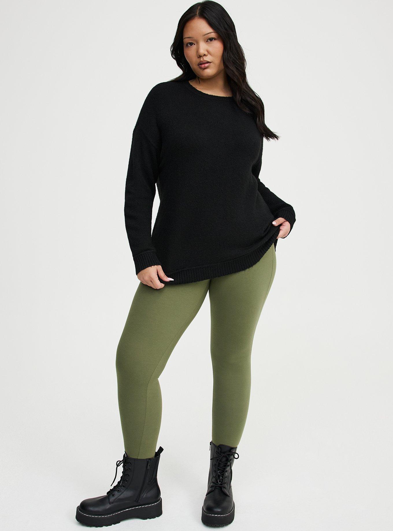 Vegan Cashmere Pullover Sweater, BLACK, alternate