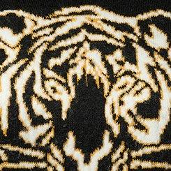 Vegan Cashmere Pullover Sweater, GOLDEN OUTLINED TIGER DEEP BLACK, swatch
