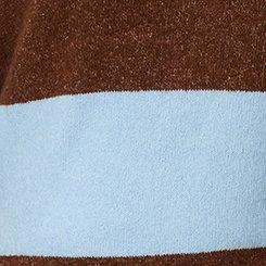Vegan Cashmere Pullover Sweater, CAPPUCCINO CERULEAN RUGBY STRIPE, swatch