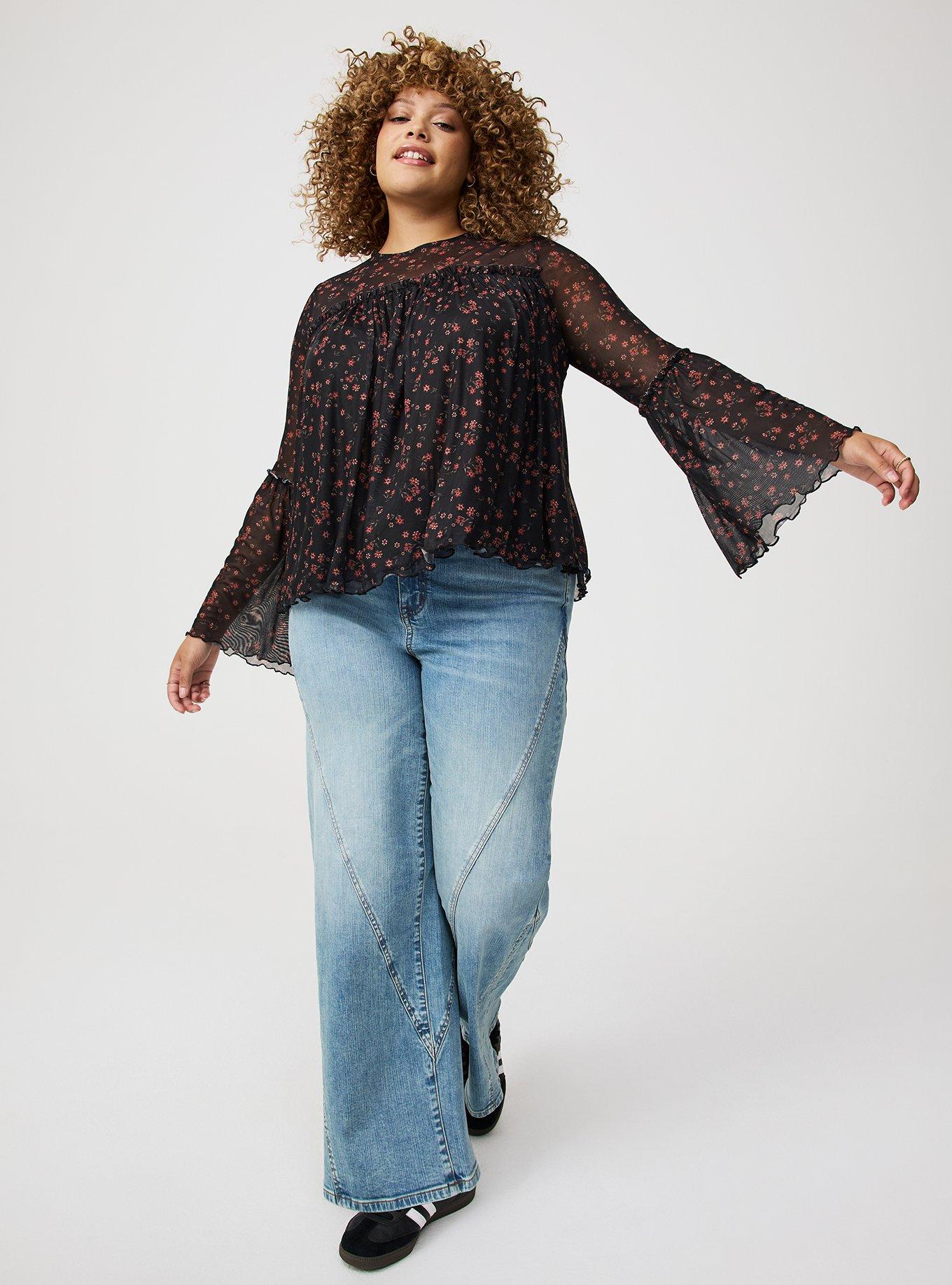 Flowy Stretch Mesh Top