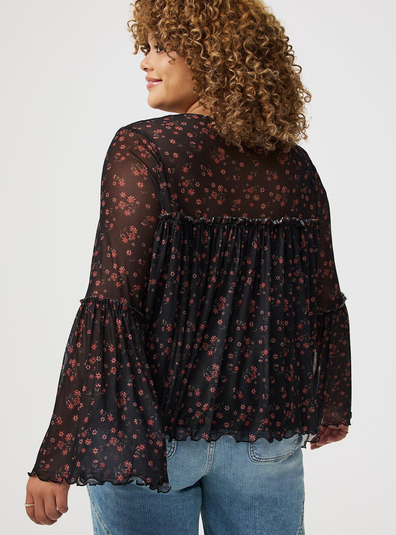 Flowy Stretch Mesh Top