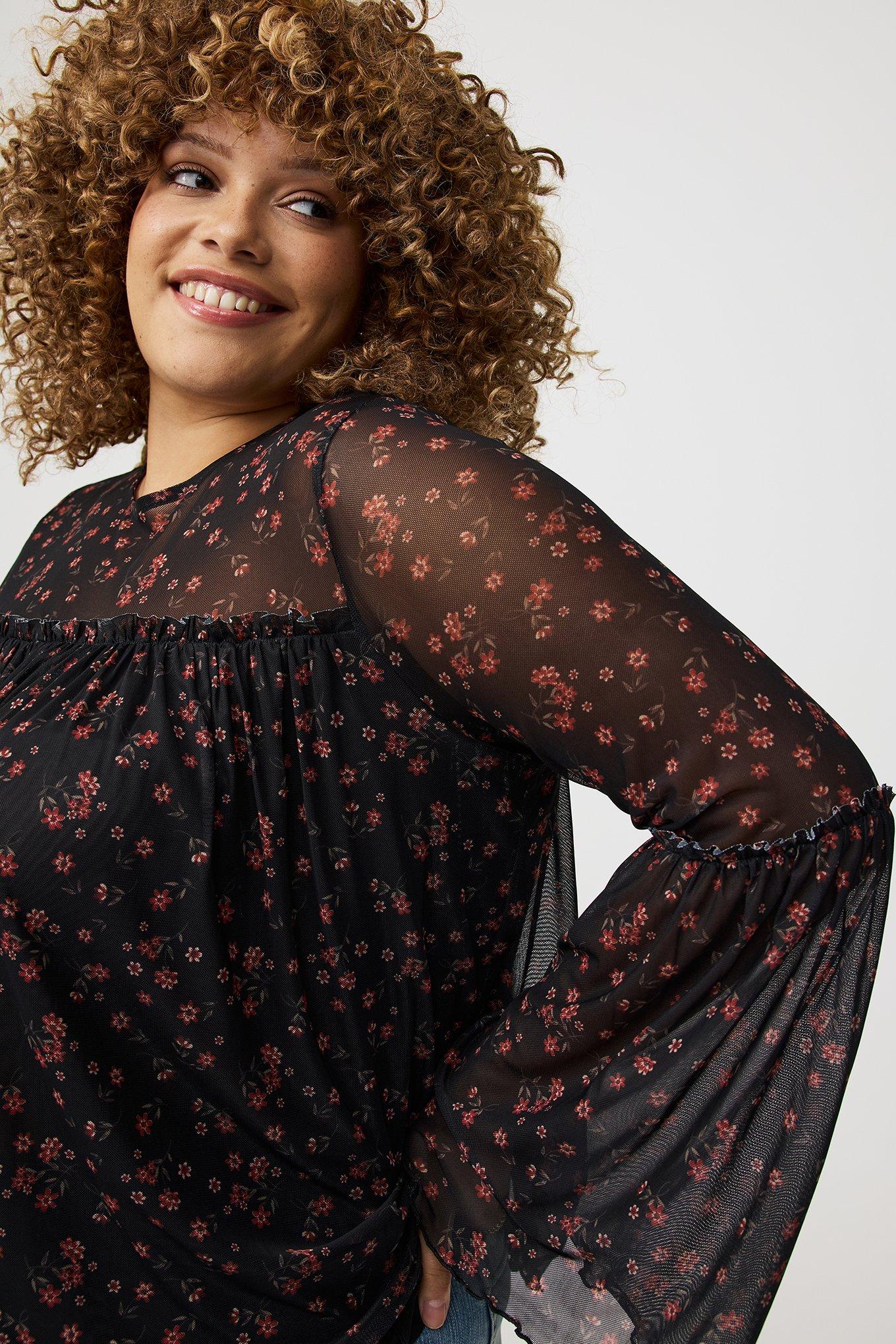 Flowy Stretch Mesh Top