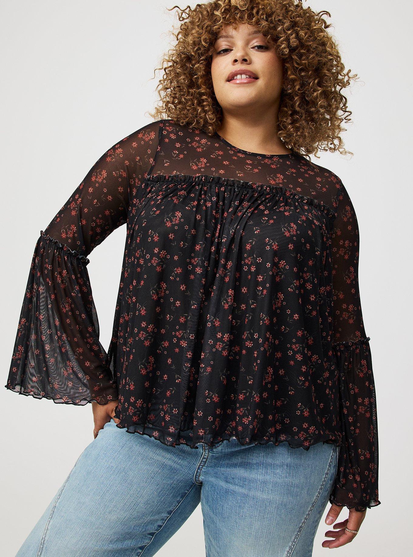 Flowy Stretch Mesh Top