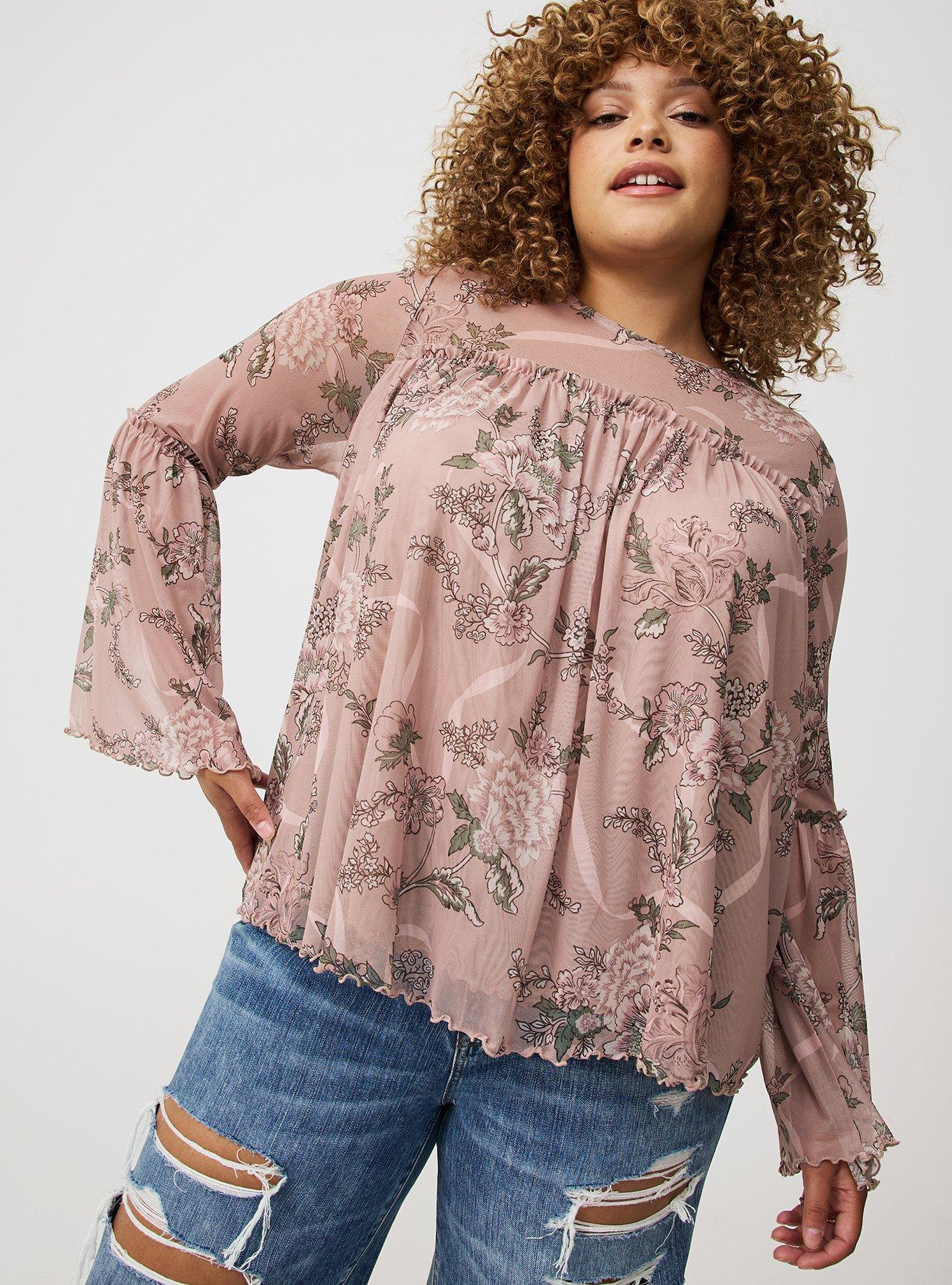 Flowy Stretch Mesh Top